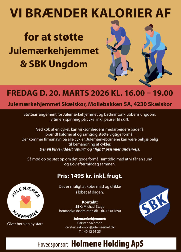 VI BRÆNDER KALORIER AF for at støtte Julemærkehjemmet & SBK Ungdom 1 A4 Vi braender kalorier af 2026